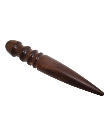 Honbay 1PCS Ebony Wood Leather Edge Burnisher Tool for Burnishing Leather Projects (4 Grooves)