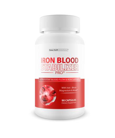 Iron Blood Stabilizer Pro - Our Best Blood Support Supplements - Circulation Support Pressure Supplement - Fe and Vitamin B12 Supplement - Magnesium Iron Supplement 10 mg Sugar Balance