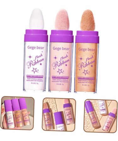 BELLIFFY 3pcs Highlight Pat Powder Highlighter Powder Patting Glitter Highlight Patting Powder Glitter for Hair Makeup Highlighter Body Highlighter Face Powder Compact Body Makeup - Buy Online on GoSupps.com