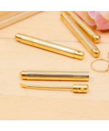Gold Folding Copper Ear Wax Removal Tool | Portable Ear Cleaner Spoon with Key Ring | Best Ear Wax Removal Supplies for Beauty & Personal Care - Buy Online on GoSupps.com