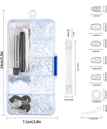 Glasses Nose Pads Repair Kit - 30 Pairs Silicone Screw-in Nose Pads with Tweezer and Cloth - Anti Slip Grips for Eyeglasses - Buy Online on GoSupps.com