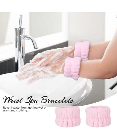 Pink Spa Headband for Women - Sponge Puffy Makeup & Skincare Headband with Wristbands - Terry Towel Cloth Fabric for Face Washing & Shower - Buy Online on GoSupps.com