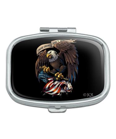 These Colors Don't Run Patriotic Eagle USA American Flag Rectangle Pill Case Trinket Gift Box