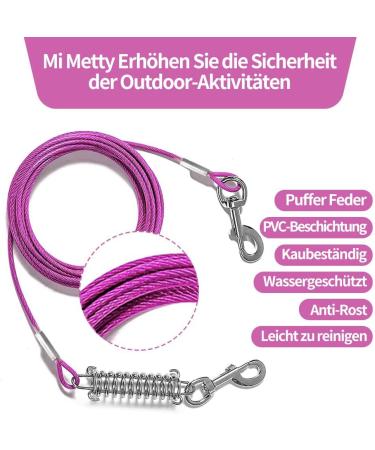 Buy Mi Metty 25ft Dog Tie Out Linen - Shock-Damping Spring Leash for Medium to Large Dogs | Ideal Courtyard Pet Leash - Buy Online on GoSupps.com