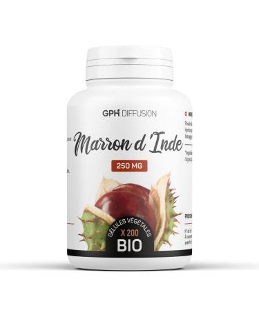 Organic horse chestnut 250mg - 200 vegetable capsules 250 mg