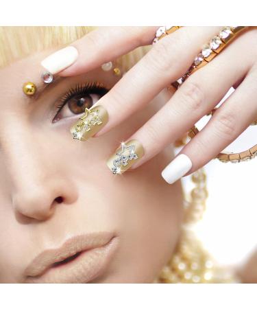 Noverlife 26PCS 3D Alloy Nail Charms - Gold & Silver Stars, Crystal Diamonds, Rhinestones - Nail Art Charms for DIY - Buy Online on GoSupps.com