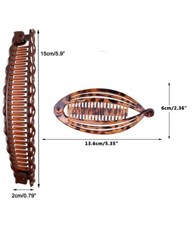 Aaiffey 4pcs Banana Hair Clips Vintage Clincher Combs for Thick Curly Hair - Double Clip Set for Women and Girls - Buy Online on GoSupps.com