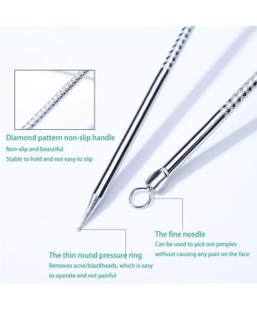 LHYILSWQ 2Pc Blackhead Remover Tool Set Stainless Pimples Comedone Extractor Removal Acne Removal Kit Silver - Buy Online on GoSupps.com