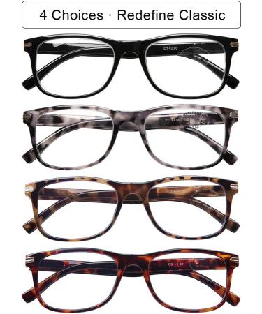 DooViC Blue Light Blocking Reading Glasses 4 Pack - Anti Eyestrain Computer Readers 2.50 Strength - Fashionable Unisex Design in 4 Colors - Buy Online on GoSupps.com