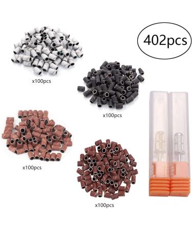 Belvanr Sanding Bits for Nail Cutter 402 Pieces Sanding Caps Sanding Belts with Nail Drill Bits Sanding Sleeve Set Sanding Caps Drill Sanding Bands Sanding Sleeves Nail for Manicure Nail Care - Buy Online on GoSupps.com