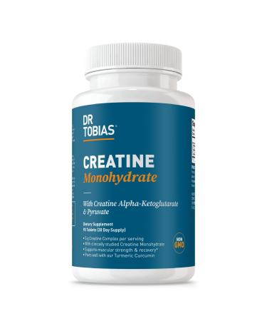 Dr. Tobias Creatine Monohydrate Pills | 5g Complex with Creatine Alpha-Ketoglutarate & Pyruvate | Muscle Strength Energy & Recovery | 90 Tablets