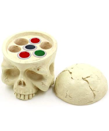 Tattoo Ink Cup Holder - Yangna 7 Holes Tattoo Pigment Ink Cup Holders Skull Head Stand Tattoo Ink Cap Holders Hard Resin Tattoo Ink Holder Tattoo Pigment Cap Holder for Tattoo Ink 1pc