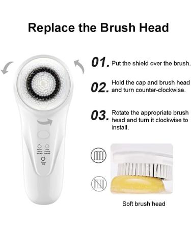 Electric Facial Cleansing Brush IPX7 Waterproof Facial Cleansing Tool With 7 Brush Heads USB Magnetic Charging Electric Facial Scrubber for Women - Buy Online on GoSupps.com