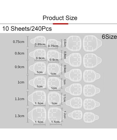 ILamourCar False Nails Stickers 240 Pcs Double-Side Glue Nail Sticker Waterproof Breathable False Nail Glue Stickers for DIY Nail Art Decoration (10 Sheets) - Buy Online on GoSupps.com