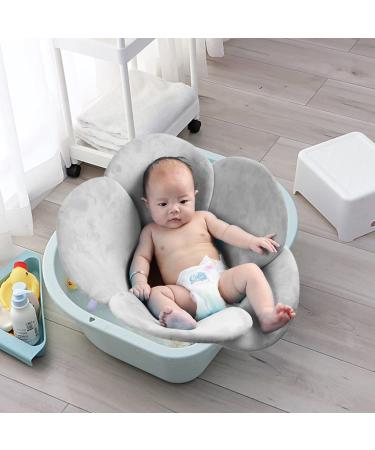 Vocheer Flower Baby Bath Support Pad - Grey | Infant Bathtub Mat for Newborn Comfort - Buy Online on GoSupps.com