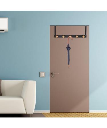 Holibanna Door Hook Coat Hangers Hat Hooks Towel Rack Backpack Hooks Wall Metal Door Hanger Clothing Row Hook 50X8cm Black - Buy Online on GoSupps.com