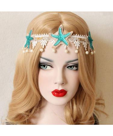 Lurrose Seashell Lace Hairbands - 2pcs Ocean Seashell Headbands for Women - Mermaid Hair Accessories - Buy Online on GoSupps.com