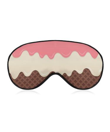 Soft Blackout Eye Mask for Sleeping with Adjustable Straps Flowing Chocolate Cream Sleep Mask for Women Summer No Pressure Eye Mask for Travel