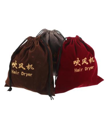 AUTSUPPL 3 Pcs Hair Dryer Storage Bag Hair Blow Dryer Bag Portable Hair Dryer Bags Travel Hairdryer Fabric