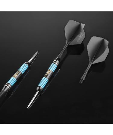 CyeeLife Steel Tip Darts 24g Set with Carry Case and Sharpener - Professional Brass Darts with Integrated Flights, Black - Buy Online on GoSupps.com