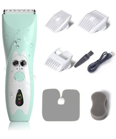 LANMODA Baby Hair Clippers  Ultra-Quiet Hair Trimmer for Toddler  Children with Autism  Waterproof Cordless Ceramic Blade  Rechargeable Haircut Kit for Kids Women Green