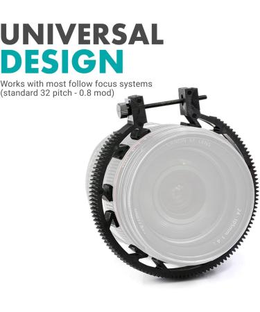 Movo FR3 Adjustable Follow Focus Ring Set - 3 Lens Gear Rings (65mm, 75mm, 85mm) - Standard 32 Pitch - 0.8 mod - Buy Online on GoSupps.com