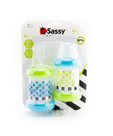 Sassy Baby Food Nurser 4+ Months - 2 Pack, 4 oz (118 ml) | Easy Feeding Solution - Buy Online on GoSupps.com