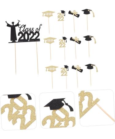 Cabilock 13pcs decorations paper cup props Glitter Cake Decoration dessert toppers cake congrats food toothpick toothpick card stock graduation season Insert card graduation cupcake picks - Buy Online on GoSupps.com