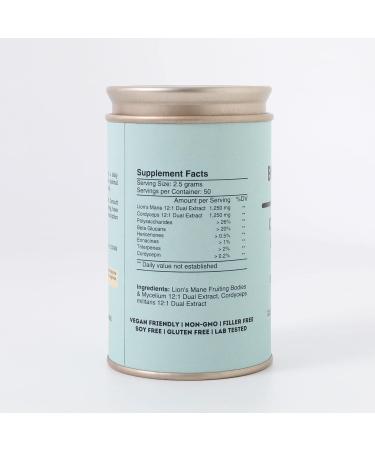 Body & Mind - Pure Organic Lion's Mane & Cordyceps Mushrooms 12:1 Dual Extract - Focus Cognition Energy Endurance - 100% Fruiting Bodies - Add to Water/Tea/Coffee/Smoothies - 125 Grams 4.41 Ounce (Pack of 1) - Buy Online on GoSupps.com