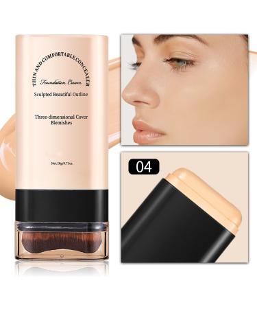  AmourGlint Foundation Stick Magic Makeup Stick 2 in 1 with Built-in Brush Foundation and Contour Moisturizing and Covering Formula for All Skin Types Natural and Long-Lasting Finish (#4 20g) - Buy Online on GoSupps.com