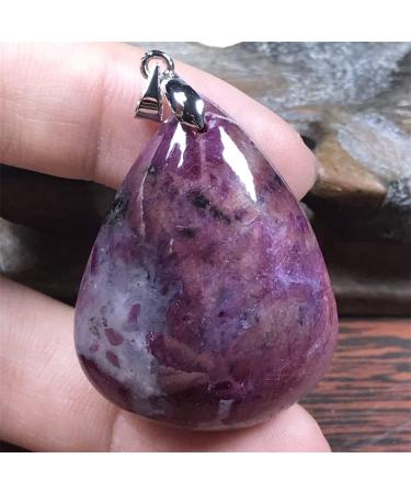 Natural Ruby Zoisite Pendant for Luck - Rare Red Green Crystal Jewelry for Men & Women | 37x28x12mm Silver Gift - Buy Online on GoSupps.com