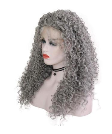 BGHJUE N Gray Short Roll Synthetic Wig for Women - Heat Resistant White Wigs with Left Side Parting | High Density Replacement Hair - Buy Online on GoSupps.com