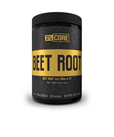 5% Nutrition Core Beet Root | Nitric Oxide Beet Root Powder Pre Workout Additive | 6000mg Beet Root Extract | Vegan & Keto | 30 Servings (Fruit Punch)