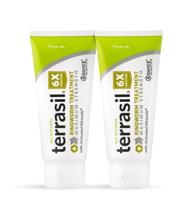 terrasil Ringworm Treatment MAX - 6X Faster Doctor Recommended All-Natural Anti-Fungal Ointment for itching Burning Pain Inflammation & Irritation from fungal Infection - (50 Gram Tube Max 2 Pack)