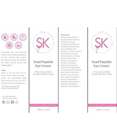 Snail Peptide Eye Cream - 73.7% Snail Mucin & Niacinamide | Brightening Korean Night Cream for Fine Lines & Dark Circles - 30ml - Buy Online on GoSupps.com