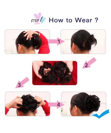 iLUU 2pcs Synthetic Hair Bun Extensions - Purple Under Sunshine/Blue Indoor - Heat Resistant Fiber Hairpiece - Buy Online on GoSupps.com