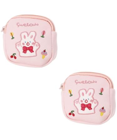 Lurrose 2st aunt's towel-storage pocket portable period container wallet for children sanitary organizer wallet change coil coin girl cotton china aunt towel rosax2st 13x13cmx2pcs