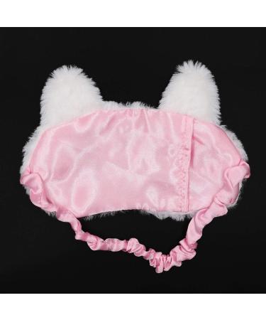Cartoon Cat Eye Sleep Mask Plush Blindfold in Pink, White, and Black - Buy Online on GoSupps.com