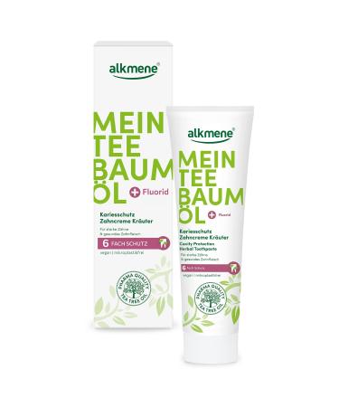 Alkmen My tea tree oil carse protection toothpatum herbs 100 ml with 6 -fold protection - natural pure tea tree oil vegan & climate -neutral - fluoride toothpaste for strong teeth & healthy gums 1 Pack - Buy Online on GoSupps.com