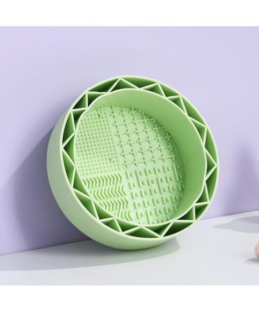Effective Silicone Makeup Brush Cleaner Bowl | Quick & Easy Cleaning for Brushes Powder Puffs & Sponges - Purple & Green - Buy Online on GoSupps.com