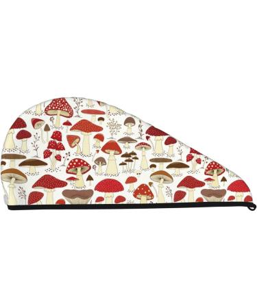 Buy Cartoon Mushrooms Microfiber Hair Towel - Super Absorbent Coral Velvet Wrap for Women | Quick Dry for Long Curly & Thick Hair - Buy Online on GoSupps.com