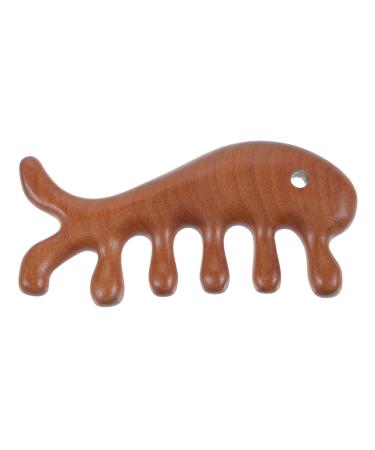 Beavorty Jade Facial Massage Comb - Wooden Fish Shape Anti-Static & Sandalwood Hair Tubing Tool - Buy Online on GoSupps.com