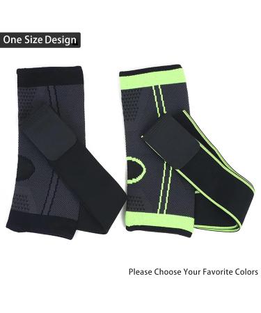 Adjustable Compression Ankle Brace - Strong Sports Support - 1 Pair (Black) - International Shipping - Buy Online on GoSupps.com