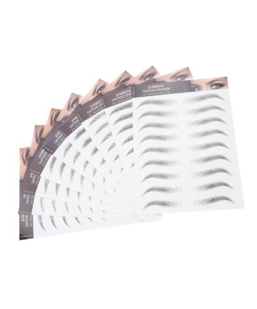 NOLITOY 9 Sheets Imitation Eco Eyebrow Sticker Stickers Transfer Eyebrows Imitation Eyebrow Sticker 21.5X14.5cm Black