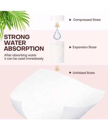 Compressed Disposable Face Towel Cleaning Kit - 100pcs Portable Travel Wipes for Camping Hiking Hotel & Backpacking - Light Pink - Buy Online on GoSupps.com