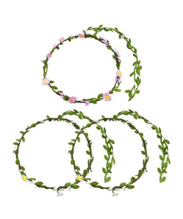 3 Pieces Flower Hair Accessories Hair Garland Wedding Girl Decoration Garland Corolla Hair Garland Wedding Bridal Garland