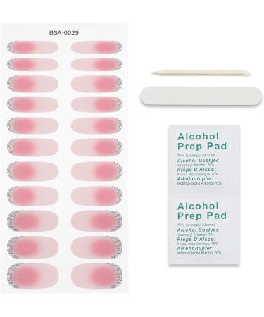 JMEOWIO Gel Nail Strips French Tip Glitter Gel Nail Stickers Nail Supplies Nail Art Design Decoration Accessories - Buy Online on GoSupps.com