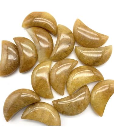 Natural Crystal Rough Home Decoration Natural Yellow Crystals Stone Carved Moon Shaped Smooth StoneCrystals Room Decoration Stones Stone Mineral Specimen - Buy Online on GoSupps.com