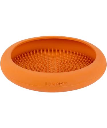 Lickimat UFO - Bathing Distraction for Pets | Natural Rubber Soft Treats Unique Design | Orange Zigzag Pattern - Buy Online on GoSupps.com