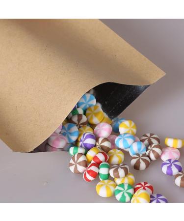100 PCS Metallic Mylar Foil Open Top Sealable Bags (6x9cm) - 100x Kraft | QQ Studio - Buy Online on GoSupps.com
